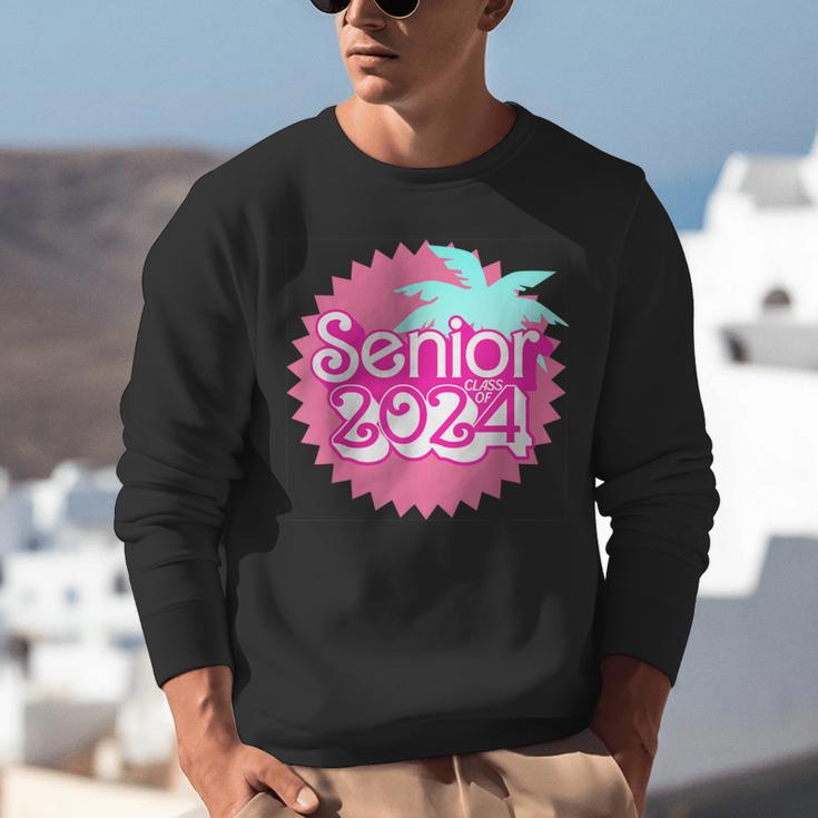 Class Of 2024 Senior Pink Retro Classic Girl Grad Graduation Unisex Sweatshirt