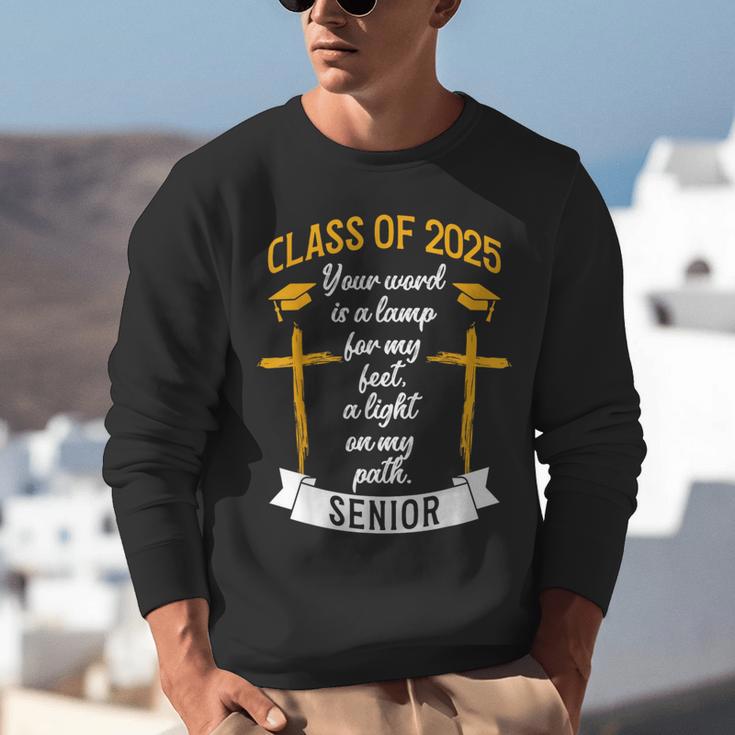 Class Of 2025 Senior Graduation Cross Quote Faith In God Unisex Sweatshirt