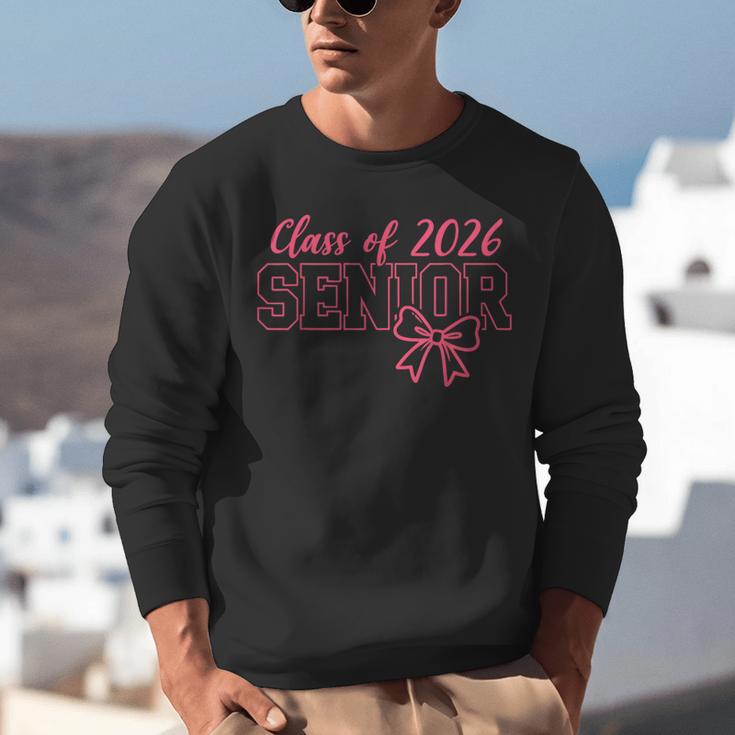 Class Of 2026 Pink Coquette Bow Cap Senior 2026 Graduation Unisex Sweatshirt