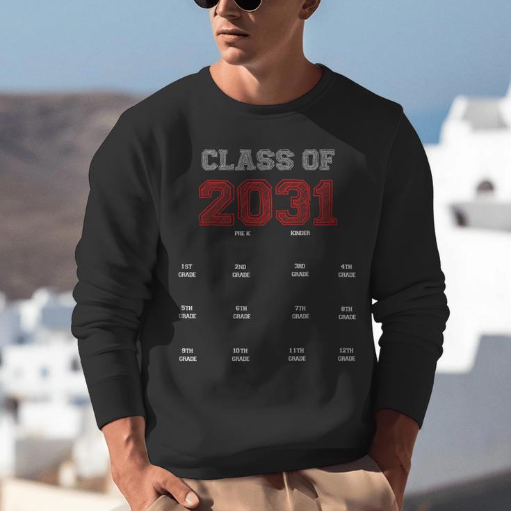 Class Of 2031 Graduation T-Shirt With Space For Hand Prints Unisex Sweatshirt