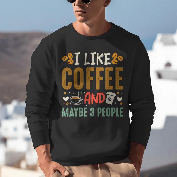 Coffee & Introvert Humor Tee Quote Cute Font Unisex Sweatshirt Coffee & Introvert Humor Tee Quote Cute Font Unisex Sweatshirt