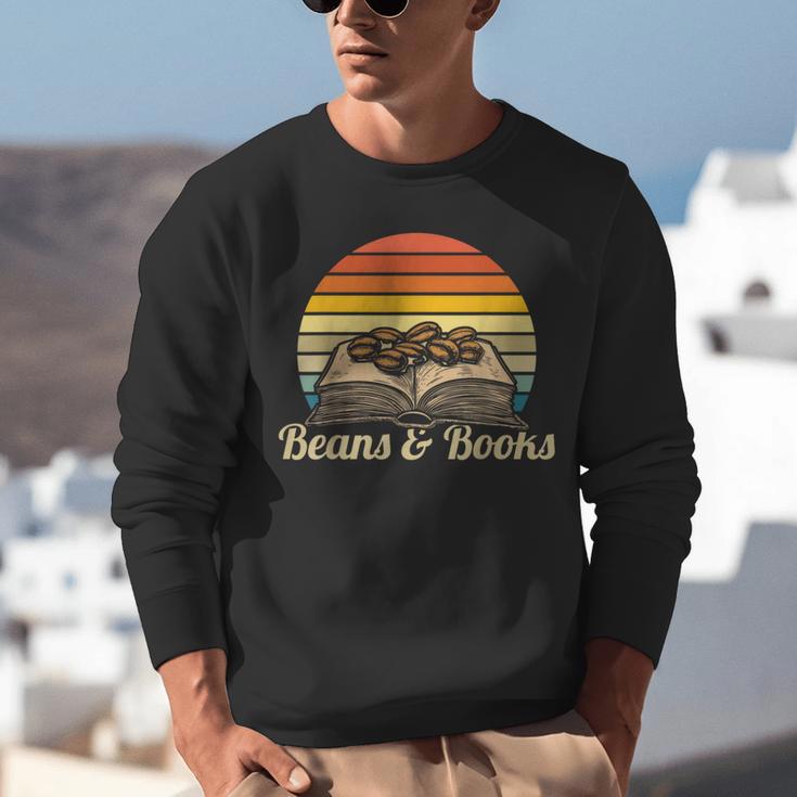 Coffee Beans & Books Retro Bookworm Librarian Unisex Sweatshirt