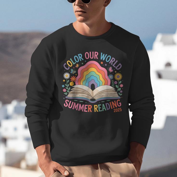 Color Our World Summer Reading 2025 Rainbow Art Book Unisex Sweatshirt