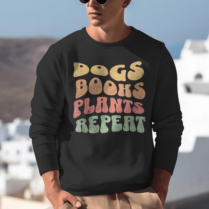 Colorful Dogs Books Plants Repeat Unisex Sweatshirt