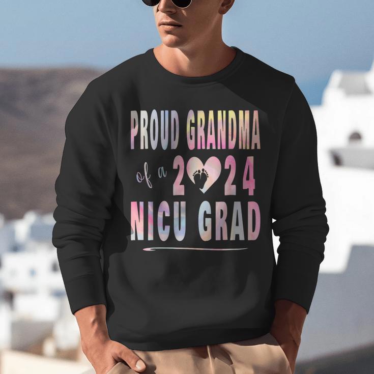 Colorful Proud Grandma 2024 NICU Graduate Baby Graduation Unisex Sweatshirt