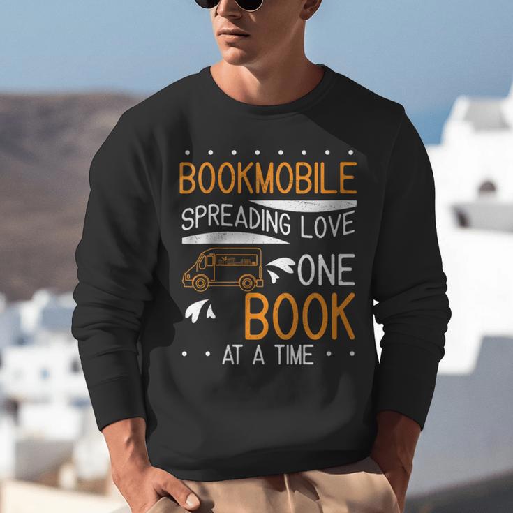 Cool Bookmobile Librarian Spreading Love One Book At A Time Unisex Sweatshirt