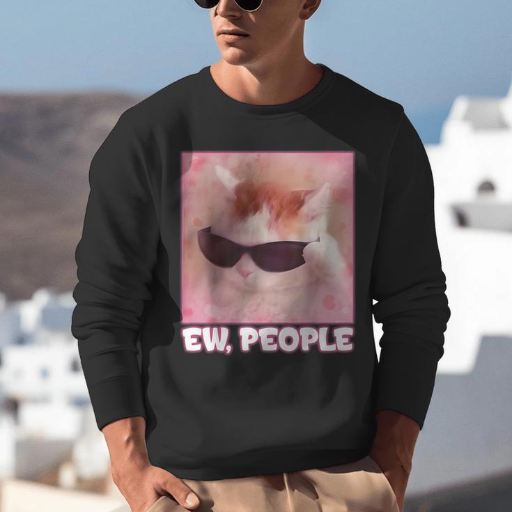 Cool Cat Meme Ew People Anti Social Introvert Cute Cat Unisex Sweatshirt Cool Cat Meme Ew People Anti Social Introvert Cute Cat Unisex Sweatshirt