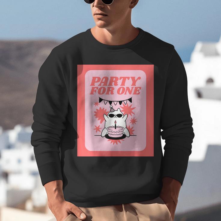 Cool Fun Cute Party Introvert Cat Character Unisex Sweatshirt Cool Fun Cute Party Introvert Cat Character Unisex Sweatshirt