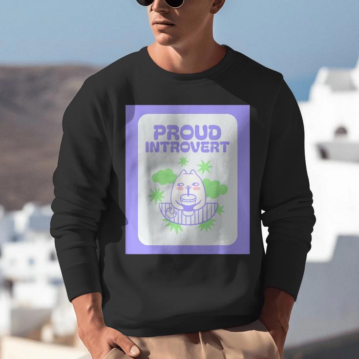 Cool Fun Cute Proud Introvert Cat Character For Men Women Unisex Sweatshirt