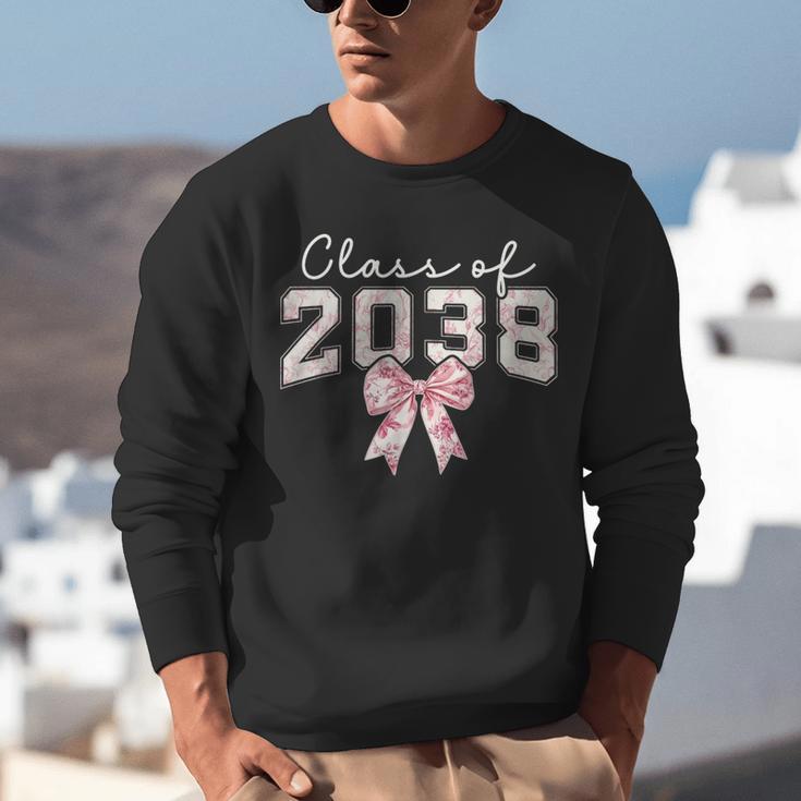 Coquette Bow Preppy Class Of 2038 Girly Girl 2038 Graduation Unisex Sweatshirt