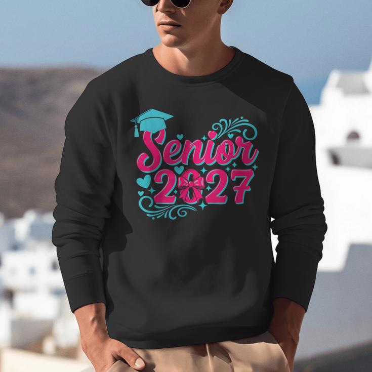 Coquette Pink Bow Senior 2027 Class Of Graduation Unisex Sweatshirt