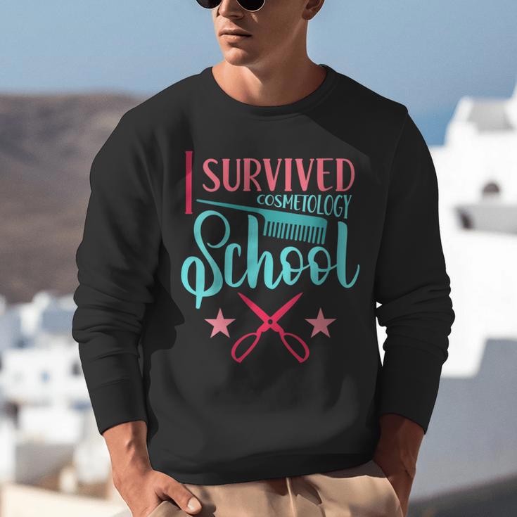 Cosmetology Graduation Tee I Survived Cosmetology School Unisex Sweatshirt