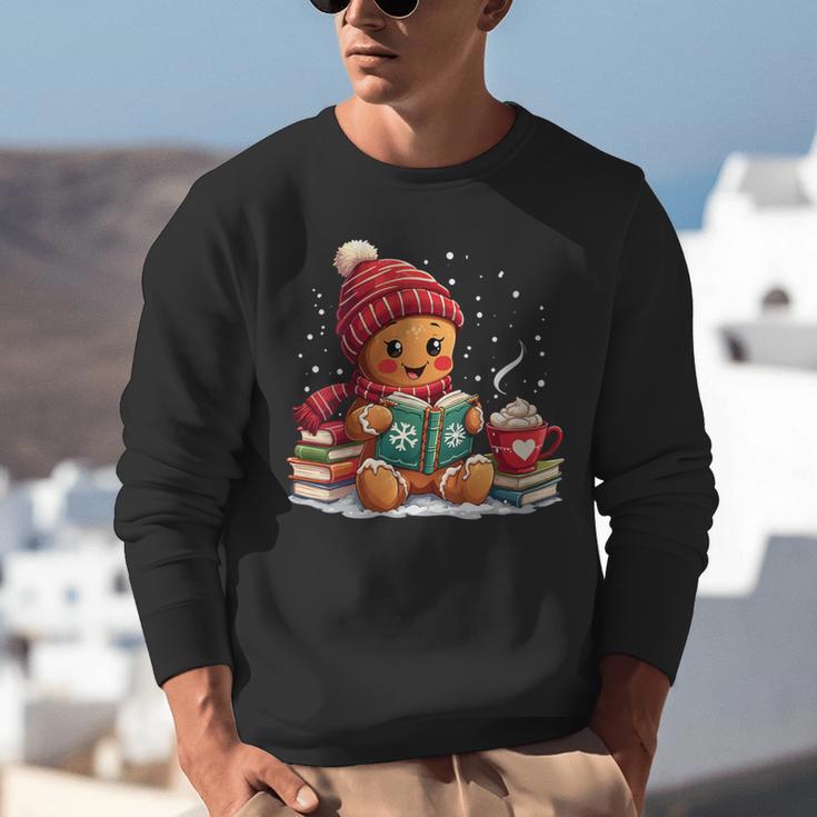 Cozy Gingerbread Christmas Reading Book Xmas Snowflakes Fall Unisex Sweatshirt Cozy Gingerbread Christmas Reading Book Xmas Snowflakes Fall Unisex Sweatshirt