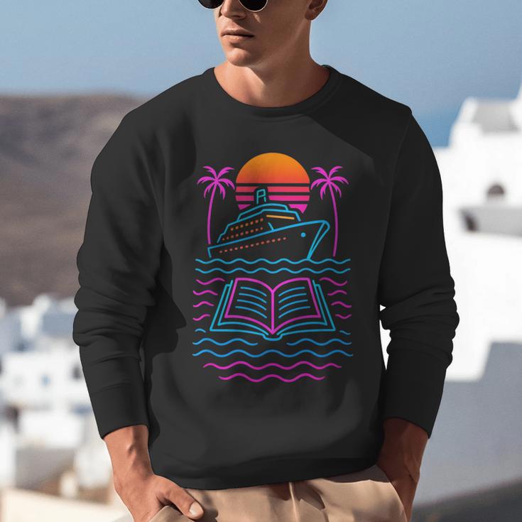 Cruise Ship Vacations Reading Book Lovers Sunset Unisex Sweatshirt