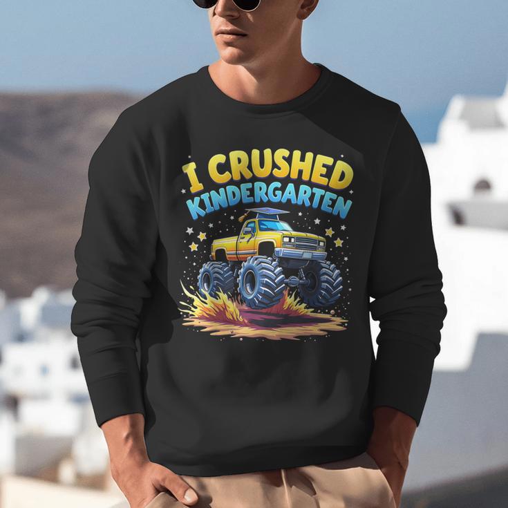 I Crushed Kindergarten Monster Truck Graduation Boys Kids Unisex Sweatshirt