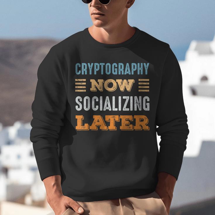 Cryptography Now Minimal Socializing Introvert Vintage Unisex Sweatshirt Cryptography Now Minimal Socializing Introvert Vintage Unisex Sweatshirt