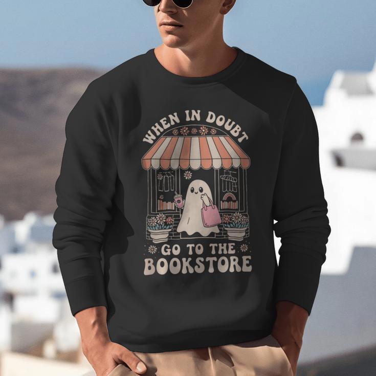 Cute Bookstore Ghost Retro Women Book Lovers Unisex Sweatshirt