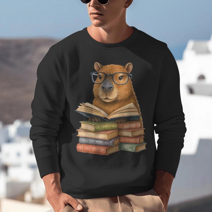 Cute Capybara Reading Books Animal Capybara Bookworms Unisex Sweatshirt Cute Capybara Reading Books Animal Capybara Bookworms Unisex Sweatshirt
