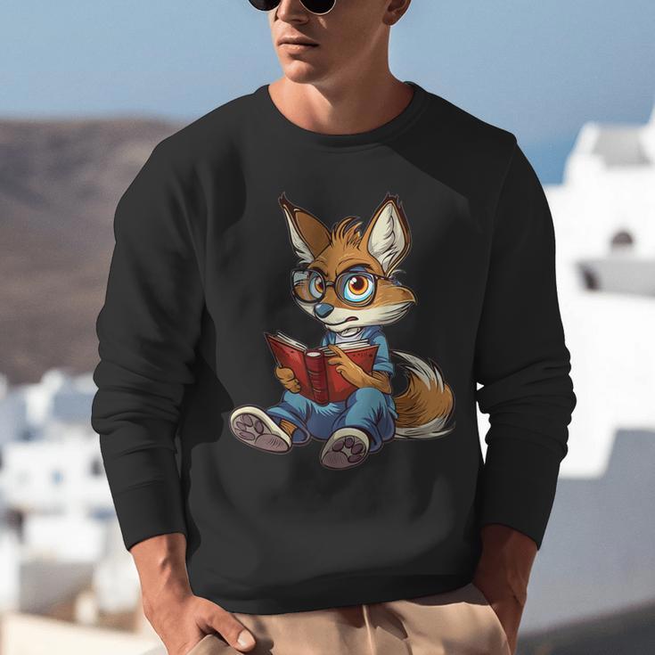 Cute Coyote With Book I Kids Coyote Unisex Sweatshirt
