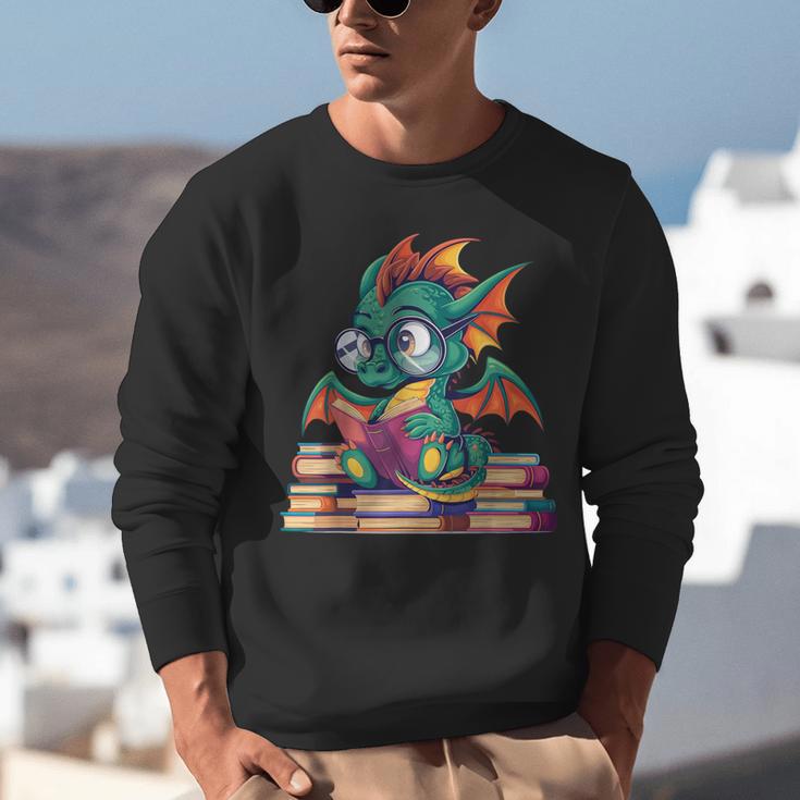 Cute Dragon Reading a Book Bookworm For Men Women Kid Unisex Sweatshirt Cute Dragon Reading a Book Bookworm For Men Women Kid Unisex Sweatshirt