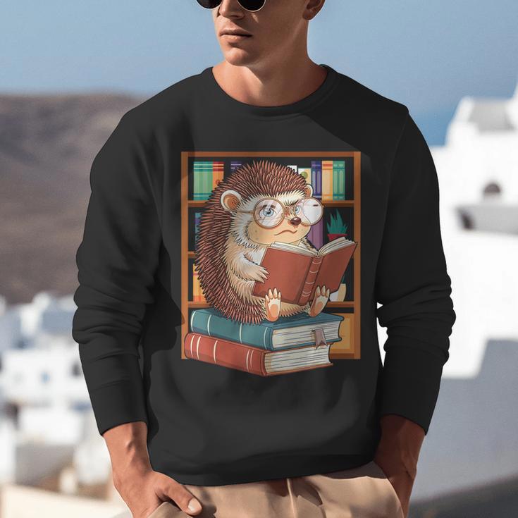 Cute Hedgehog Book Nerd Unisex Sweatshirt