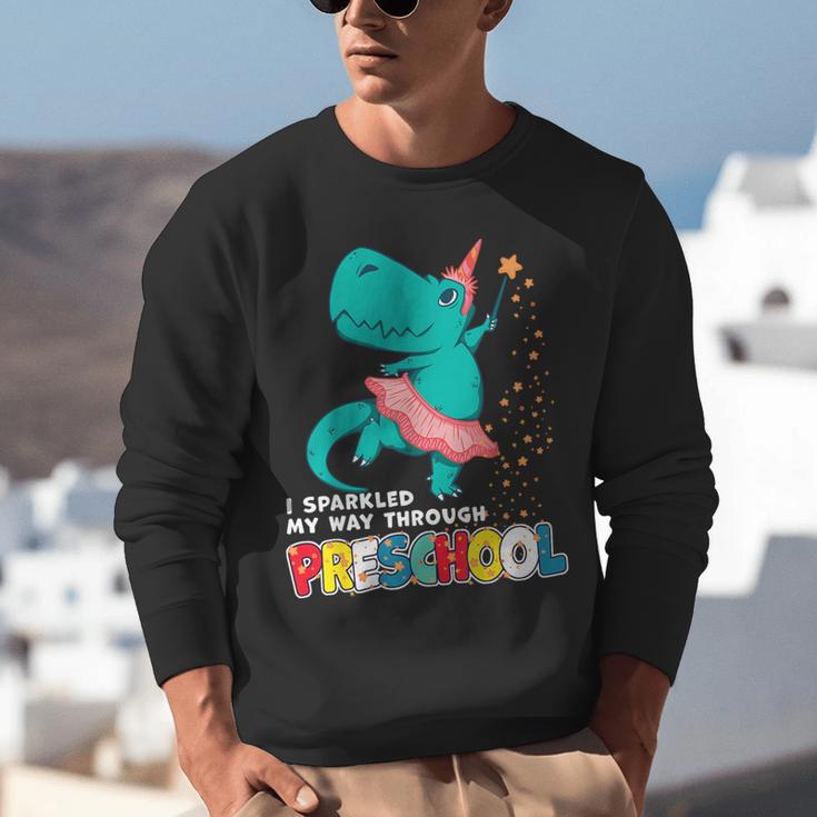 Cute Magical Ballerina Dino Unicorn Preschool Graduation Unisex Sweatshirt