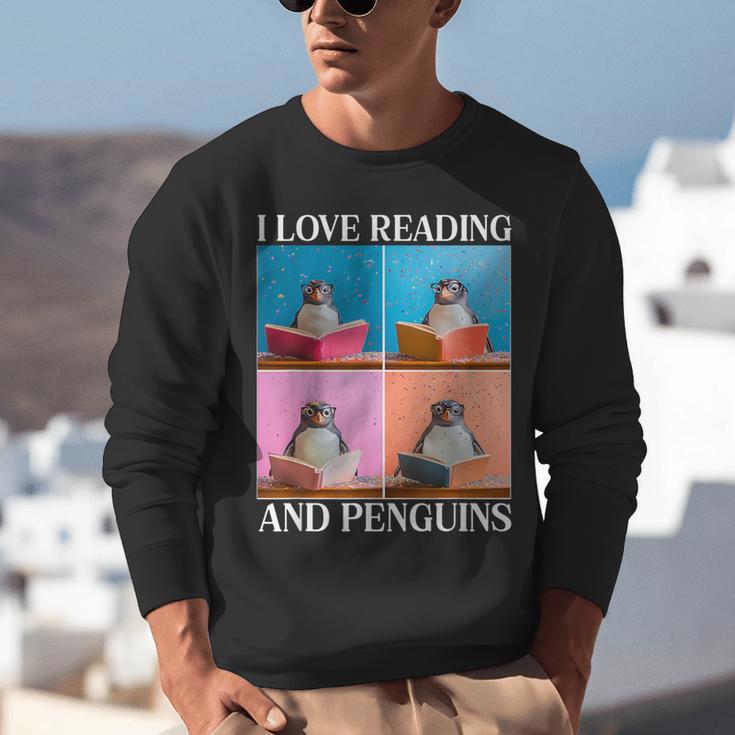Cute Penguin Reading Book School Librarian Teacher Student Unisex Sweatshirt