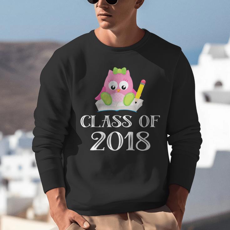 Cute Pink School Owl Class Of 2018 Graduation Unisex Sweatshirt