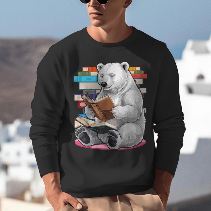 Cute Polar Bear Is Reading a Book Reading Polar Bear Unisex Sweatshirt Cute Polar Bear Is Reading a Book Reading Polar Bear Unisex Sweatshirt