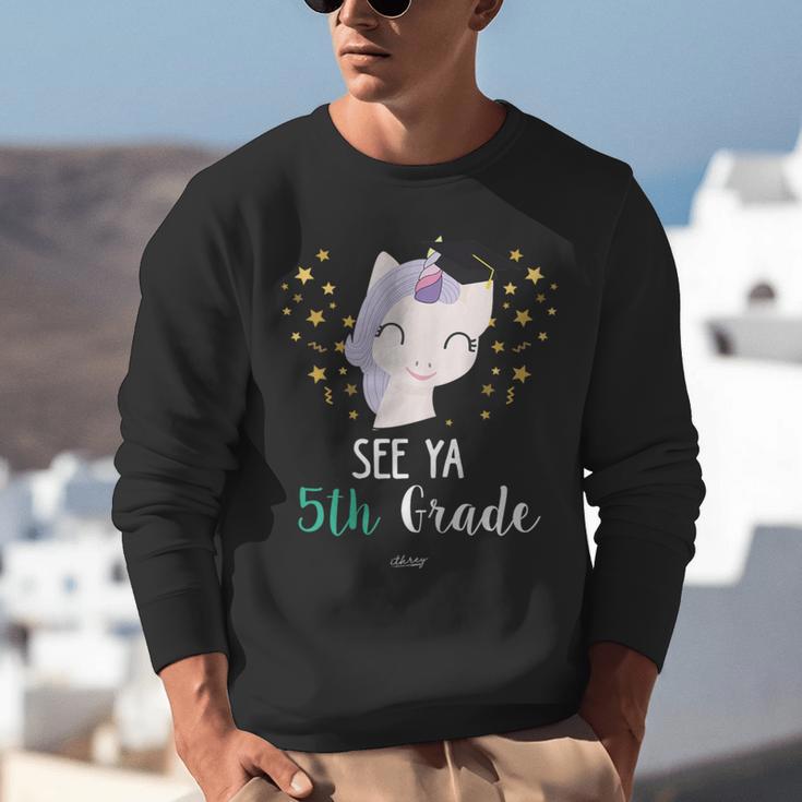 Cute Unicorn See Ya 5th Grade Graduation Shirt Unisex Sweatshirt