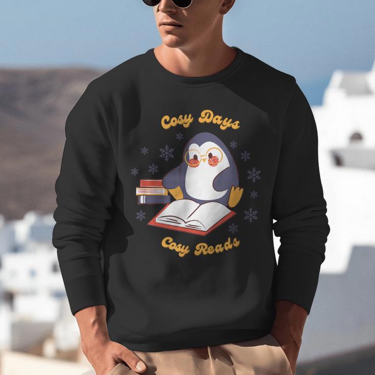 Cute Xmas Book Lover Penguin Reading Cosy Days Cosy Reads Unisex Sweatshirt