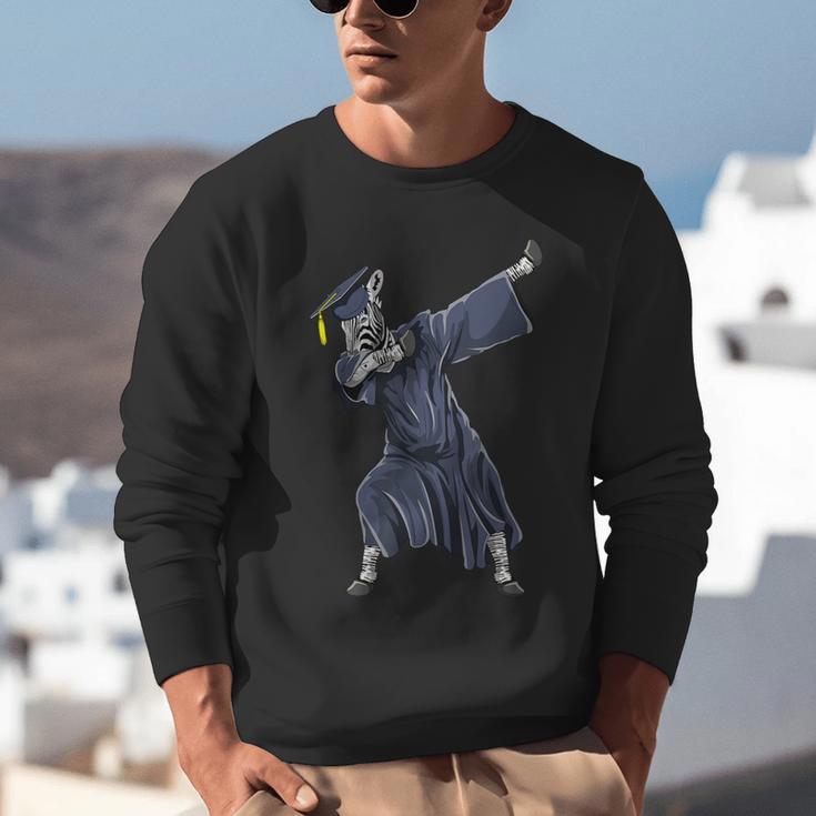 Dabbing Graduate Zebra Team Mascot Graduation Senior Shirt Unisex Sweatshirt