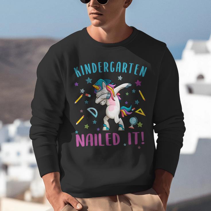 Dabbing Kindergarten Unicorn Graduation Class 2021 Nailed It Unisex Sweatshirt