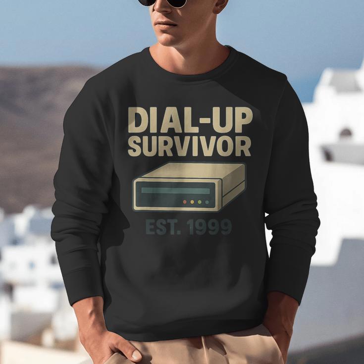 Dial Up Survivor Retro 90s Internet Nostalgia Unisex Sweatshirt