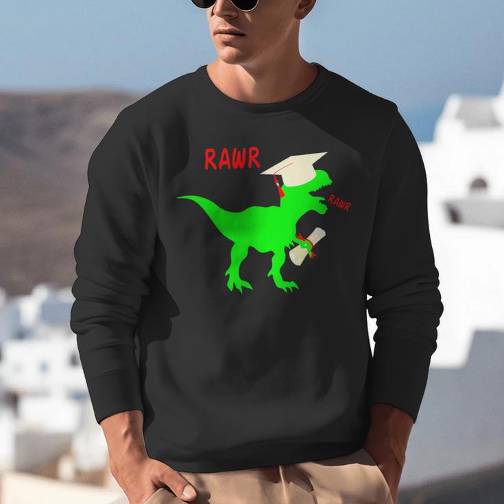 Dinosaur Rawr Diploma Grad Graduate Graduation Unisex Sweatshirt