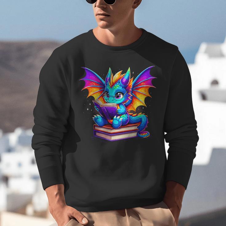 Dragon Reading a Book Bookworm Book Unisex Sweatshirt Dragon Reading a Book Bookworm Book Unisex Sweatshirt