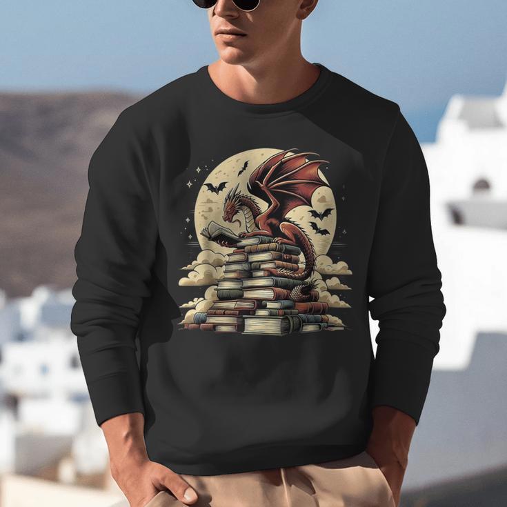 Dragon Reading a Book Dragons And Books Lover Bookworm Unisex Sweatshirt Dragon Reading a Book Dragons And Books Lover Bookworm Unisex Sweatshirt