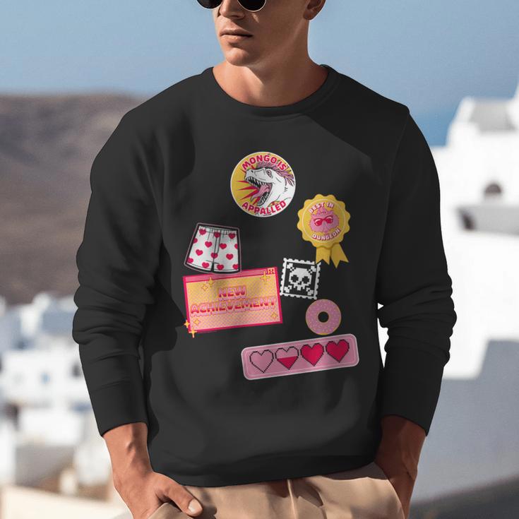 Dungeon Crawler Carl Colorful Sticker Collage LitRPG Book Unisex Sweatshirt