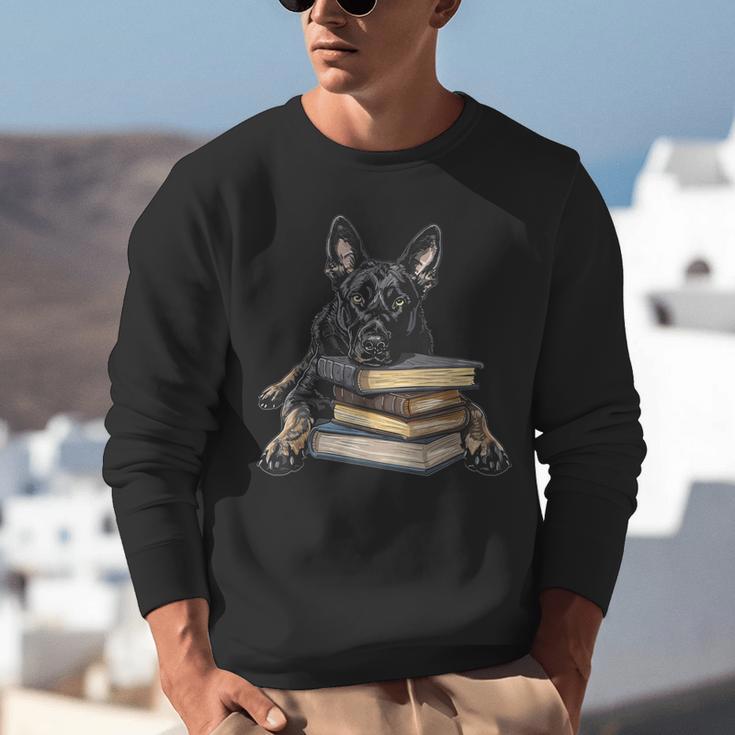 Dutch Shepherd Books Reading Dog Breed Graphic Unisex Sweatshirt