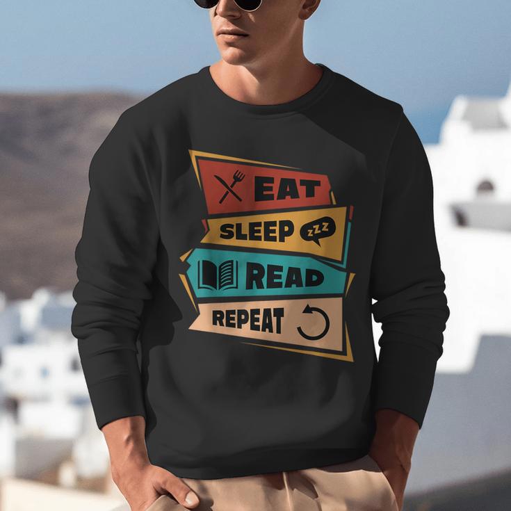 Eat Sleep Read Repeat Reading Books Reader Bookworm Unisex Sweatshirt