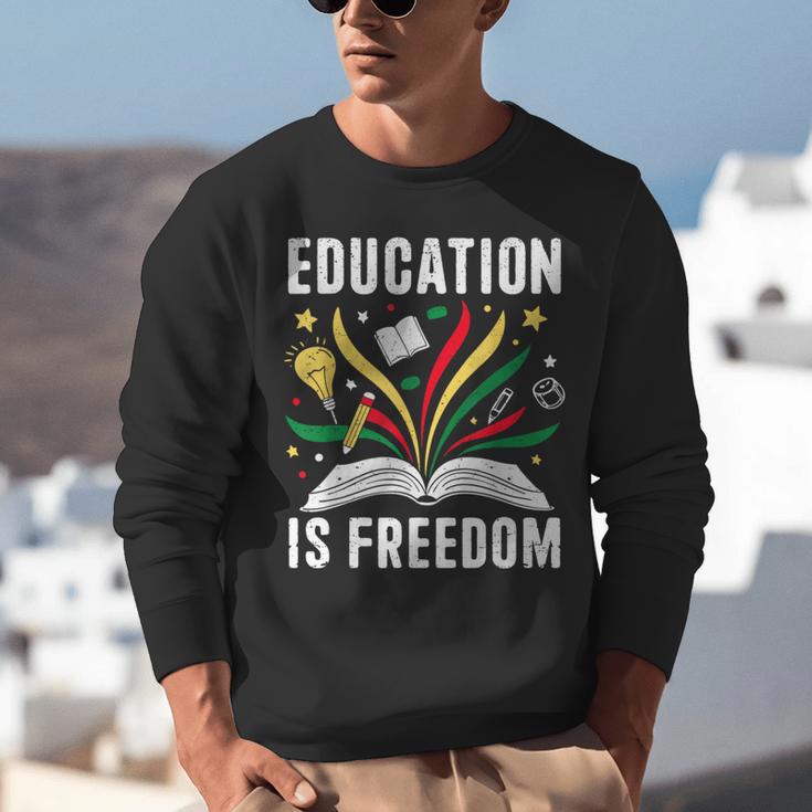 Education Is Freedom Books History Teacher Kids Unisex Sweatshirt