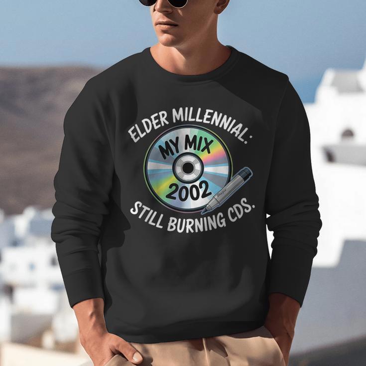 Elder Millennials Embracing 90s CDs Nostalgia Vibes Unisex Sweatshirt Elder Millennials Embracing 90s CDs Nostalgia Vibes Unisex Sweatshirt