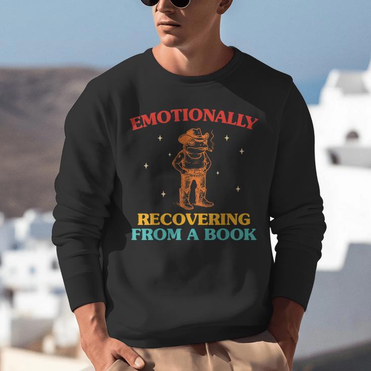 Emotionally Recovering From A Book Frog Unisex Sweatshirt Emotionally Recovering From A Book Frog Unisex Sweatshirt
