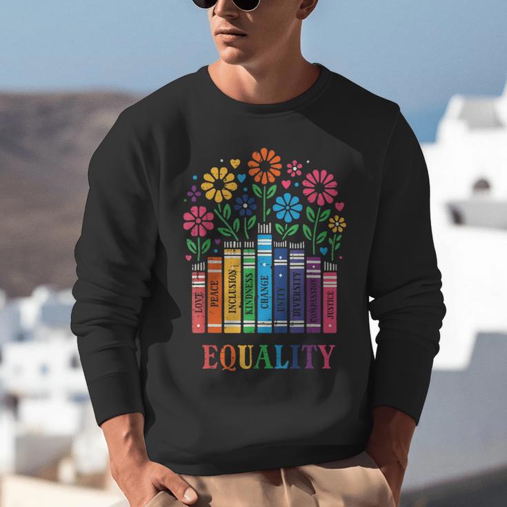 Equality Love Peace Compassion Books Protest Women Girls Kid Unisex Sweatshirt