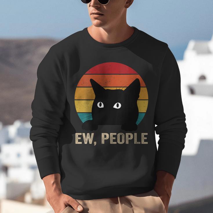 Ew People Introvert Cat Lover Cat Lady Vintage Unisex Sweatshirt Ew People Introvert Cat Lover Cat Lady Vintage Unisex Sweatshirt