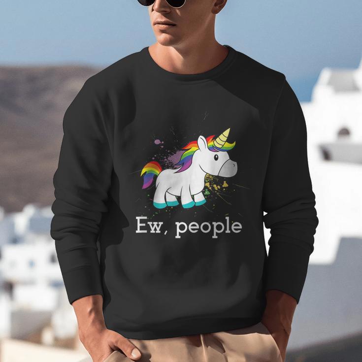 Ew People Unicorn Lover Introvert Rainbow Unicorn Unisex Sweatshirt