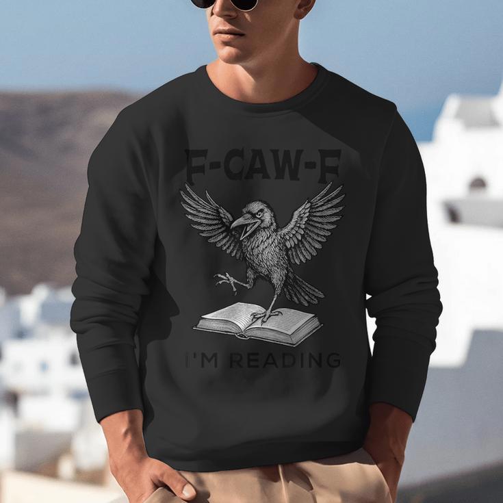 F-Caw-F Crow Book Lovers Vintage Bookish Bird Unisex Sweatshirt