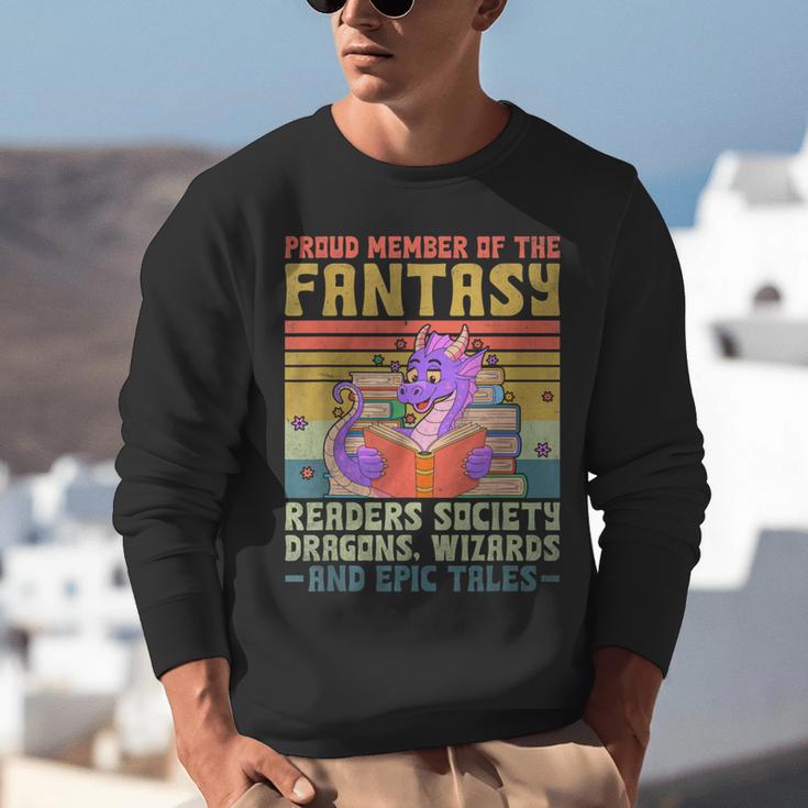 Fantasy Reader Society Reading Book Retro Bookworm Reader Unisex Sweatshirt
