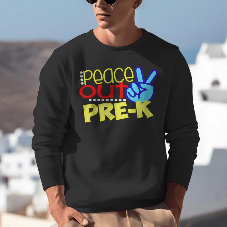 First Day Of School Shirt Peace Out Pre-K Graduation Kids So Unisex Sweatshirt