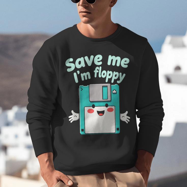 Floppy Disk Retro Tech Nostalgia Old School Computing Humor Unisex Sweatshirt